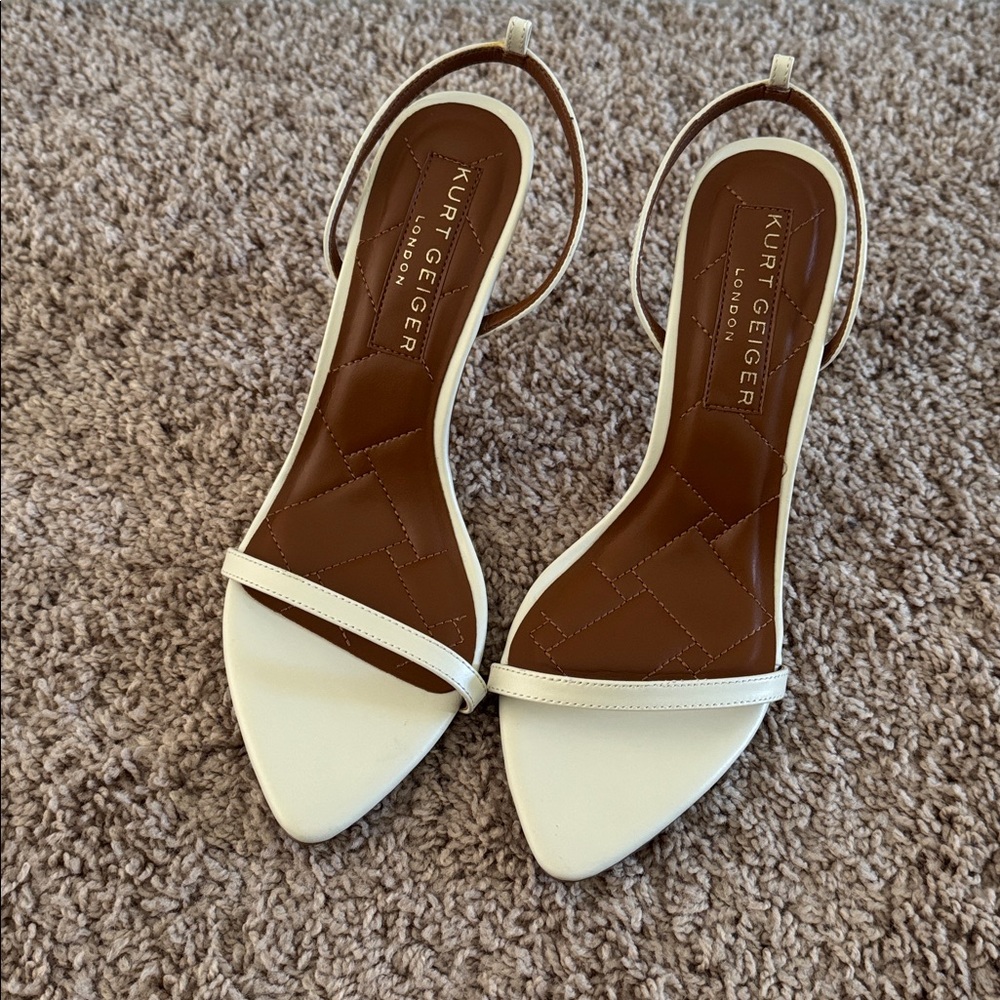 Kurt Geiger Cream and Brown Sandals